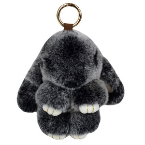 SC popüler güzel ponpon tavşan anahtarlık çanta Charms sevimli hayvan anahtar toka genç kızlar için Trendy renkli Bunny Lulu anahtarlık - Product Image 5