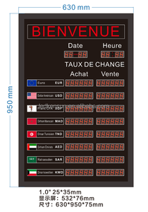 Display della scheda del segno del tasso di cambio di valuta della banca a led personalizzato scheda led per il cambio di valuta del telecomando rosso singolo - Product Image 4
