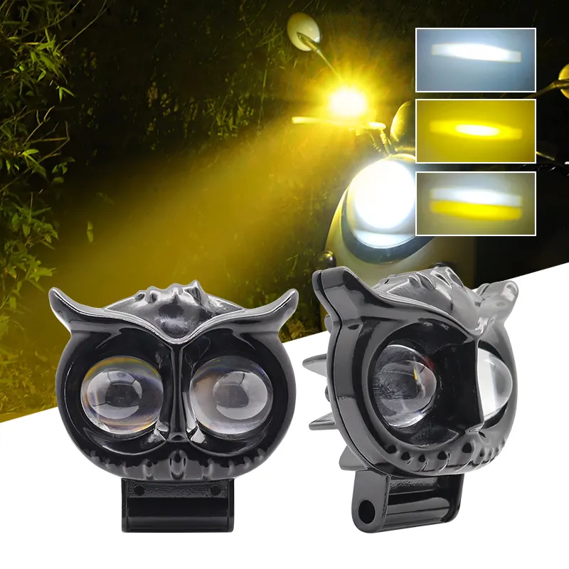 Led phụ trợ tại chỗ lái xe đèn chiếu ống kính Owl xe máy Đèn pha luz Para Moto Owl xe máy làm việc đèn cho ATV UTV