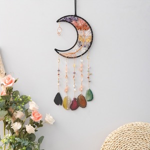 Renkli kristal akik prizma pencere asılı ay dekor güneş yakalayıcı rüzgar zil gökkuşağı Maker Feng Shui enerji meditasyon hediye - Product Image 2