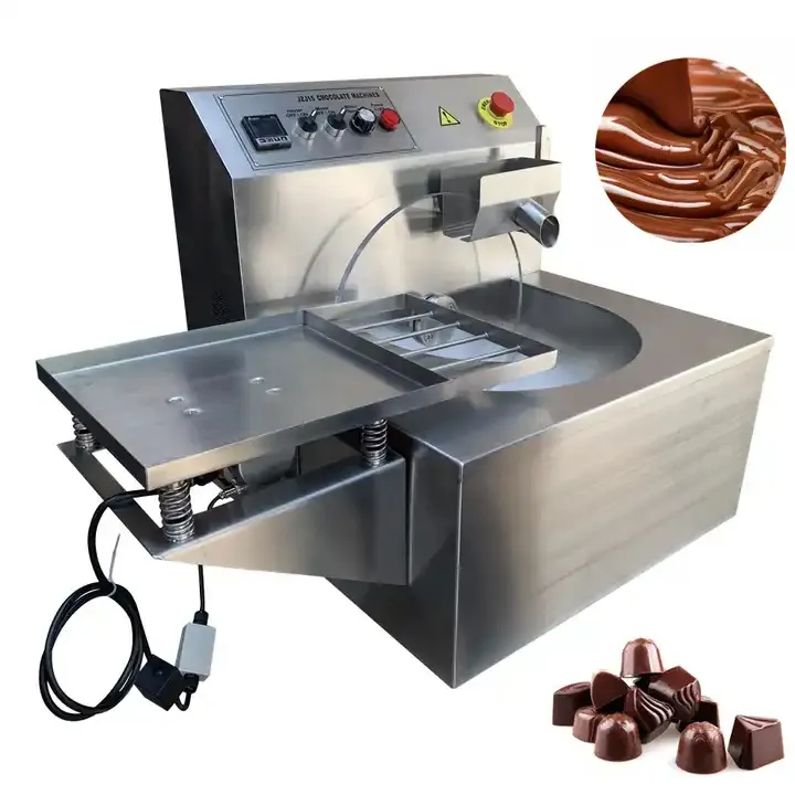 Gofret Mini çikolata kalıplama makinesi dolu somun kakao çerezler şeker kaplama hattı damla kalıpları üretim Enrobing yapma makinesi