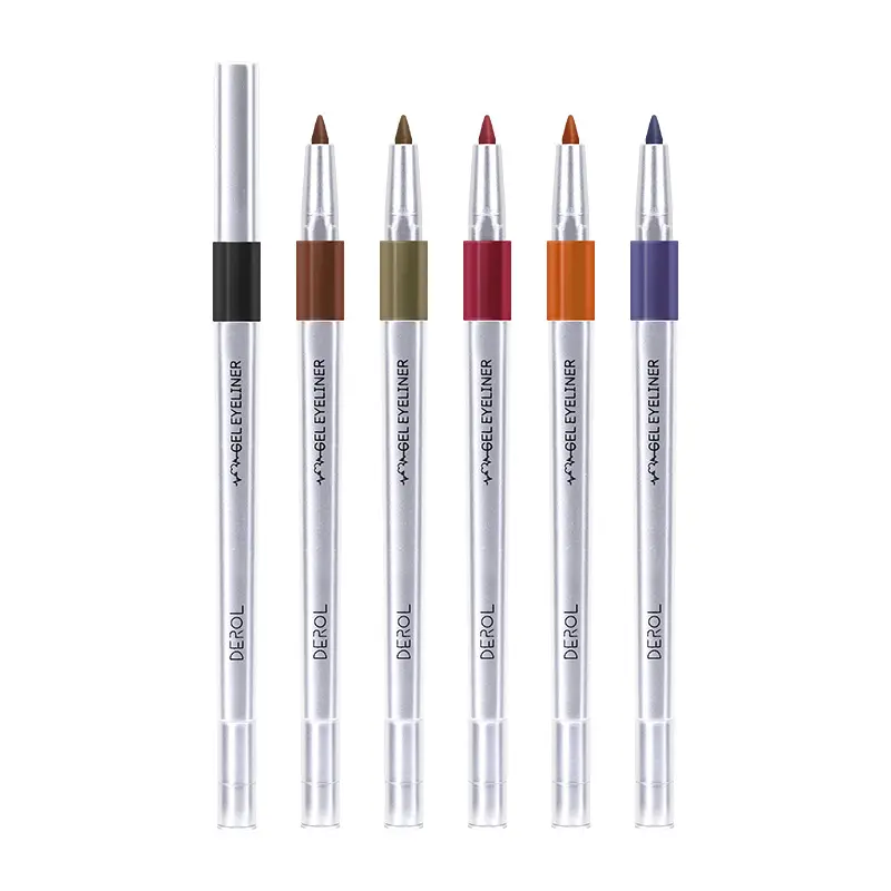 DEROL Lem Eyeliner Tahan Air, Liner Mata Gel Eyeshadow Pena Silkworm Pensil Mudah 6 Warna