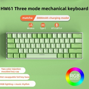 Mini teclado inalámbrico RGB con diseño 60% Teclado de estilo mecánico para juegos para Tablet PC Retroiluminación RGB - Product Image 2