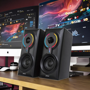 Altavoz BT RGB para el hogar 2,0, altavoces para ordenador con cable de 3,5mm, caja de sonido alimentada por USB para ordenador de cine en casa inteligente - Product Image 5