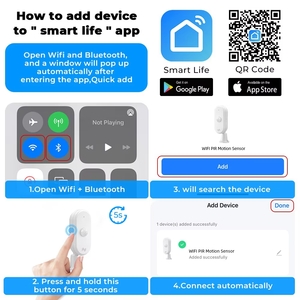 Aplicación de Detector de movimiento Tuya WIFI PIR, Control en tiempo Real, detección infrarroja de personas o animales, rotación de 360 °, funciona con Smart Life - Product Image 6