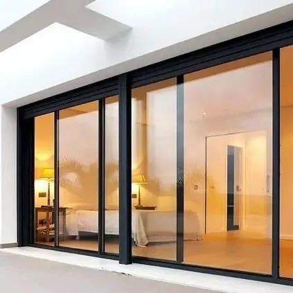 Esterno alluminio impilatore balcone vetrato doppio vetro porte finestre scorrevoli porte finestre