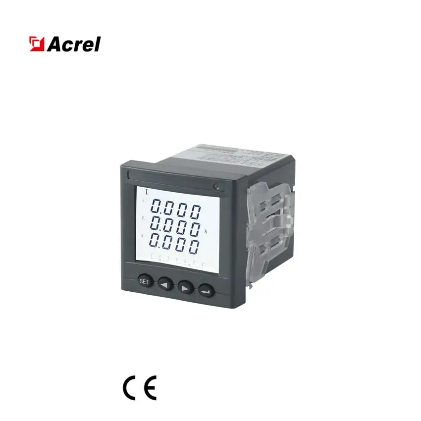 Acrel AMC72L-AI3 CE認定ACパネル三相電気メーター低電圧アンプ電流計 (LCDディスプレイ付き)