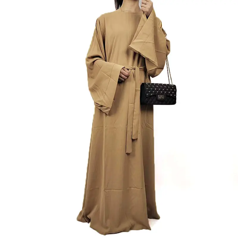 Logo del marchio personalizzato aperto abaya dubai moda musulmana donna kimono 2023 abito lungo musulmano lady nuovo modello abaya a dubai