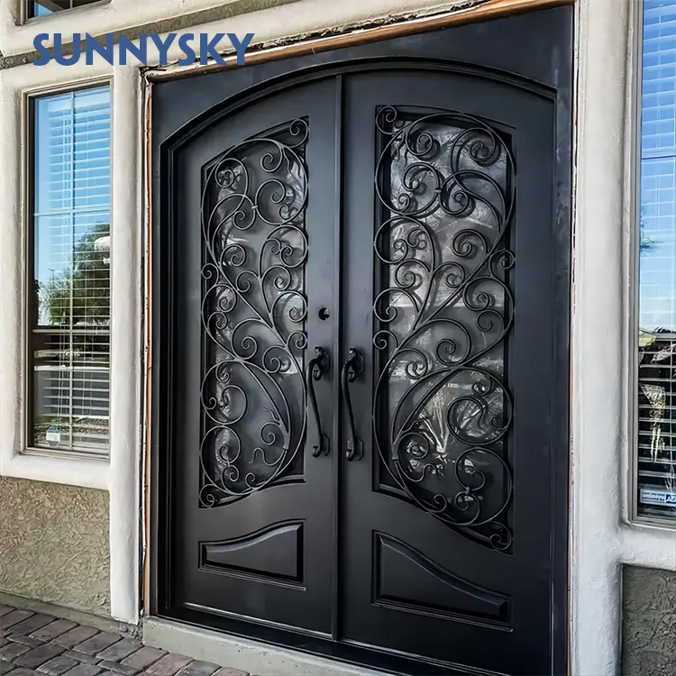 Sunnysky Real design decorativo interior novo ferro forjado porta grade janela porta projetos