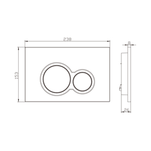 隠し水槽デュアルフラッシュボタンパネルフラッシュボタンラウンドボタンパネルWCタンクタッチパネル - Product Image 6