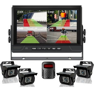 9in IPS 4ch DVR USB MP5卡车监视器360视图倒车摄像头，带人工智能BSD智能盲点检测行人车辆套件 - Product Image 1