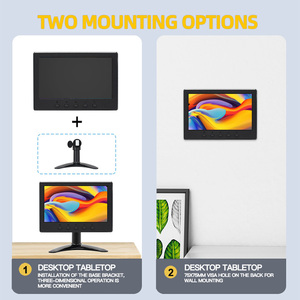 Monitor LCD de computadora de escritorio de 7 pulgadas de tamaño pequeño IPS de 1024x600 con monitor de pantalla táctil de interfaz AV/BNC/VGA/USB - Product Image 6