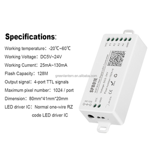 WS2812B WS2811 LED WiFi controller SP801E Art-Net matrice modulo pannello WS2812B WS2811 striscia di luce digitale di controllo Wireless - Product Image 2