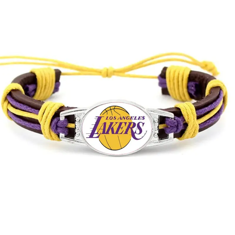 Accesorios de pulsera de cuero genuino de la Asociación Nacional de Baloncesto de movimiento rápido de moda americana NBAA para hombres y mujeres