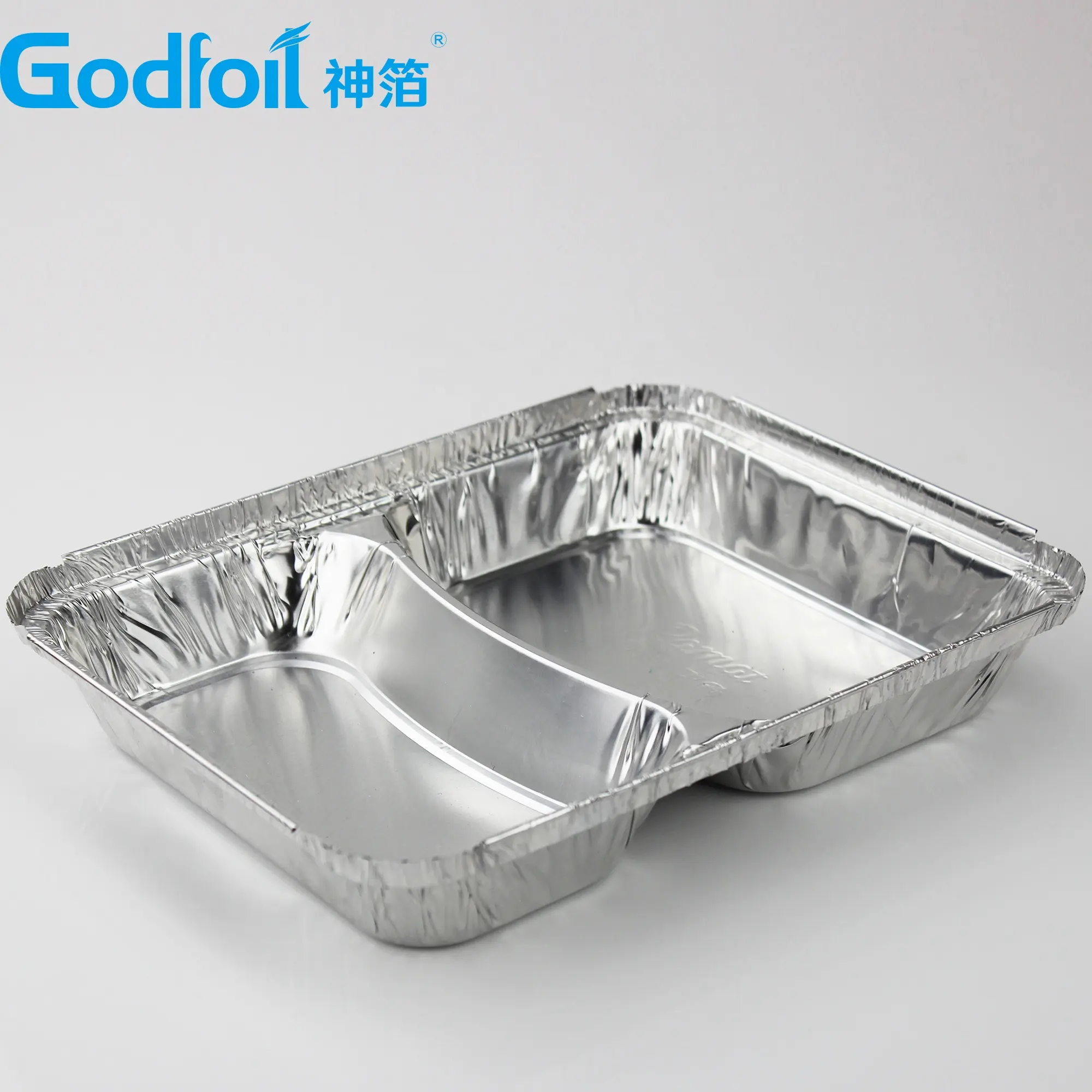 Fiambrera de papel de aluminio desechable cuadrada reciclable de aluminio, recipiente para comida