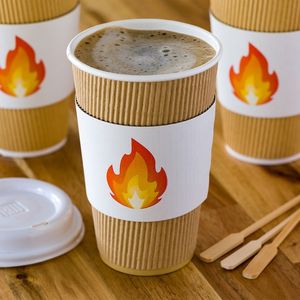 ถ้วยกาแฟกระดาษเคลือบ <span class=keywords><strong>PE</strong></span> ลายริ้วขนาด6ออนซ์8ออนซ์12ออนซ์16ออนซ์20ออนซ์กำหนดเองสำหรับดื่มกาแฟ