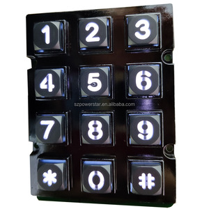 Tastiera a matrice impermeabile IP65/Tastiera numerica in acciaio inossidabile 3*4 tasti Tastiera numerica in metallo industriale