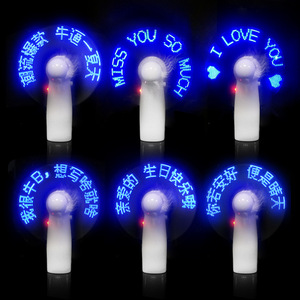 Logotipo personalizable aire acondicionado ventiladores recargables Mini PortableUSB programable Led mensaje ventilador de mano - Product Image 3