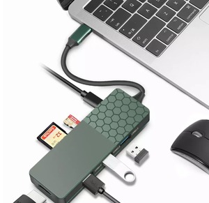 לוגו להתאמה אישית 7-in-1 USB-C hub סוג-מתאם usb 3.0 רכזת usb sd/<span class=keywords><strong>tf</strong></span> עם אפשרויות הזמנה בתפזורת