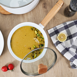 Bán chạy nhất đồ dùng nhà bếp trắng 9 miếng nhôm giả mạo pan đá cẩm thạch granite không dính cookware set - Product Image 5