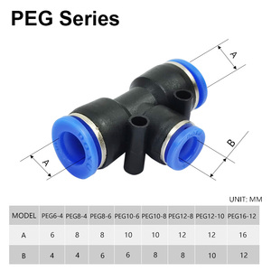 China Supplier PG PEG <strong>PW</strong> PKG Tee Straight <strong>Tube</strong> Quick Connector Push Pipe Plastic Air Hose One Touch Pneumatic Reducing Fittings