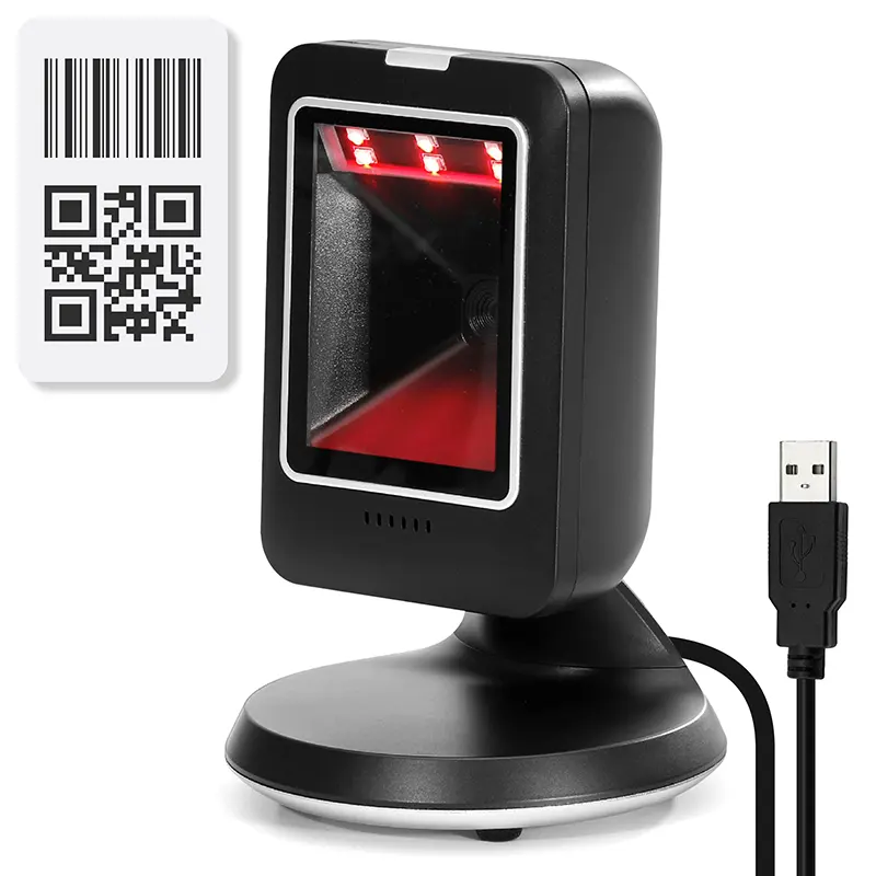 MP6300 2D QR Scanner de codes-barres mains libres de table Meilleur vendeur avec 2 ans de garantie en stock