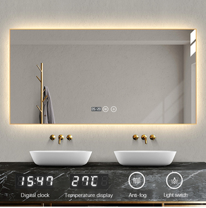 Bollen framework chống sương mù sang trọng thông minh Màn hình cảm ứng LED trở lại ánh sáng Gương phòng tắm - Product Image 4