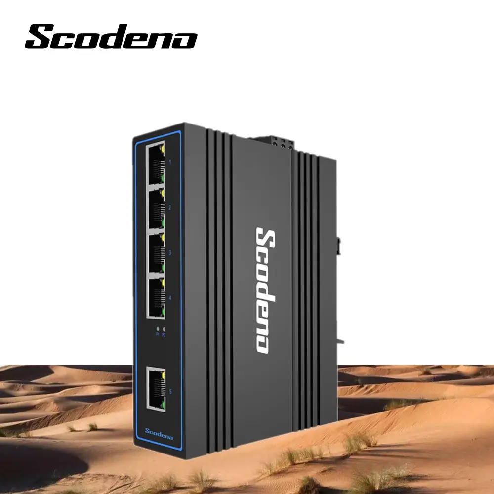 Scodeno-conmutador de red PoE Industrial, marcas, 5 puertos, Ethernet, OEM, 4, PoE