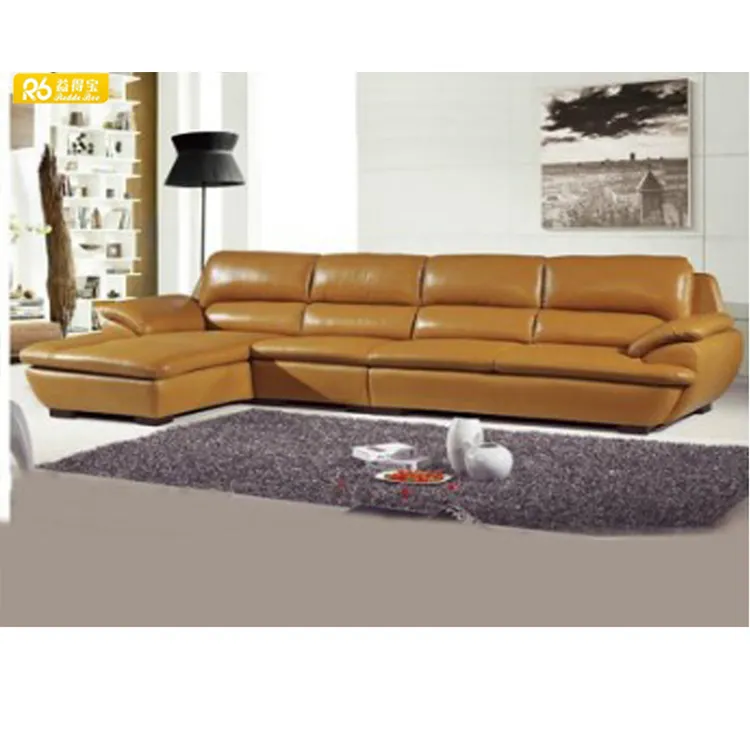 Redde boo sofa set designs divani a forma di L in pelle in stile moderno divano moderno a forma di l in pelle arancione italia 8913