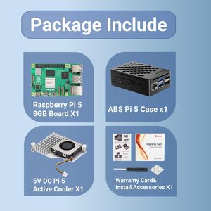 Kits de módulos electrónicos YDL para Raspberry Pi 5 Kit con 8GB RAM Active Cooler Destornillador Placa de 8GB Incluido Estuche incluido - Product Image 2