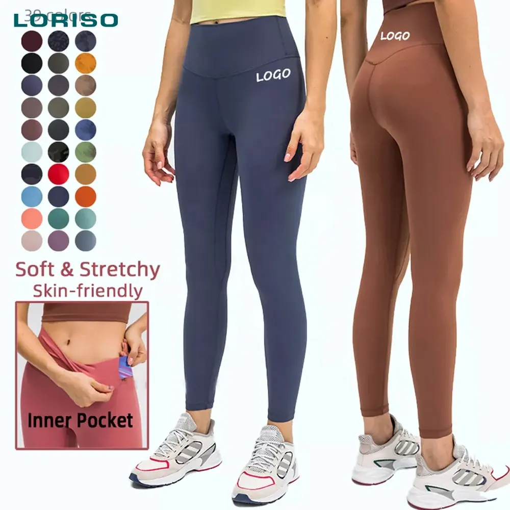 Los mejores pantalones de Yoga LULU, cintura alta, ropa de entrenamiento para mujer, ropa de gimnasio, mallas con bolsillos