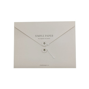 Benutzer definierte weiße Karte Verpackung Geschenk dokument Umschlag Mailer Tasche mit Knopf und Schnur - Product Image 1