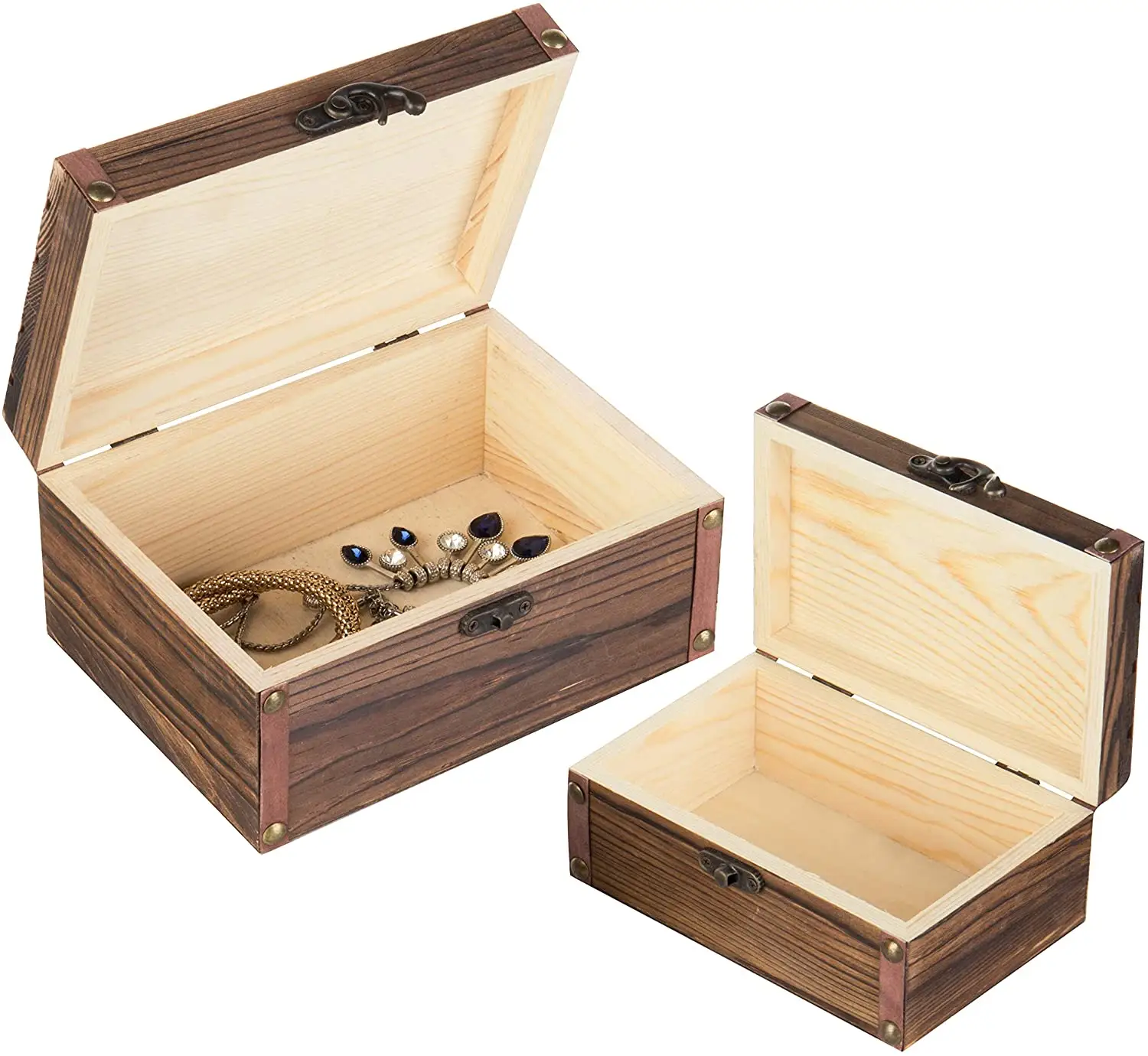 힌지 뚜껑이있는 고품질 미완성 맞춤형 목재 포장 상자