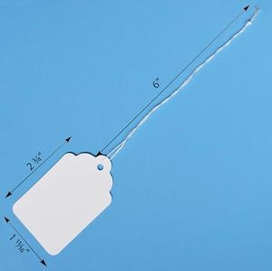 White Marking <strong>Tags</strong> <strong>with</strong> <strong>Strings</strong> Attached Merchandise Labels to Tie on for Bags and Shoes Paper <strong>Hang</strong> <strong>Tags</strong> - Product Image 2