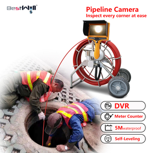 Serpente a fibra ottica della macchina fotografica di resistenza della corrosione con la macchina fotografica leggera di ispezione della fogna con il DVR ed il contatore di distanza - Product Image 2