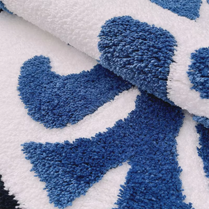 Oem logo thương hiệu sợi nhỏ chần xù xù lông phòng tắm Thảm vòng hình dạng chần sợi vòng tùy chỉnh thảm với logo - Product Image 4