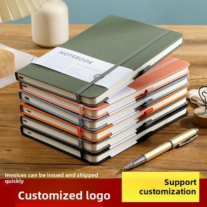 Cuaderno A5 personalizado con banda elástica, Impresión de línea horizontal, libro mayor de oficina, sensación de piel, diario de Estudiante - Product Image 2