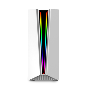 COOLMOONOEMカスタムロゴCPUシャシーPCキャビネットゲームカラーストライプホワイトコンピュータケースデスクトップATX PCケース - Product Image 3