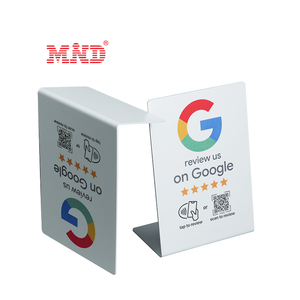 การตรวจสอบสื่อสื่อสังคมออนไลน์แบบกำหนดเอง NFC PVC Google Review การ์ดเมนูขาตั้ง - Product Image 1