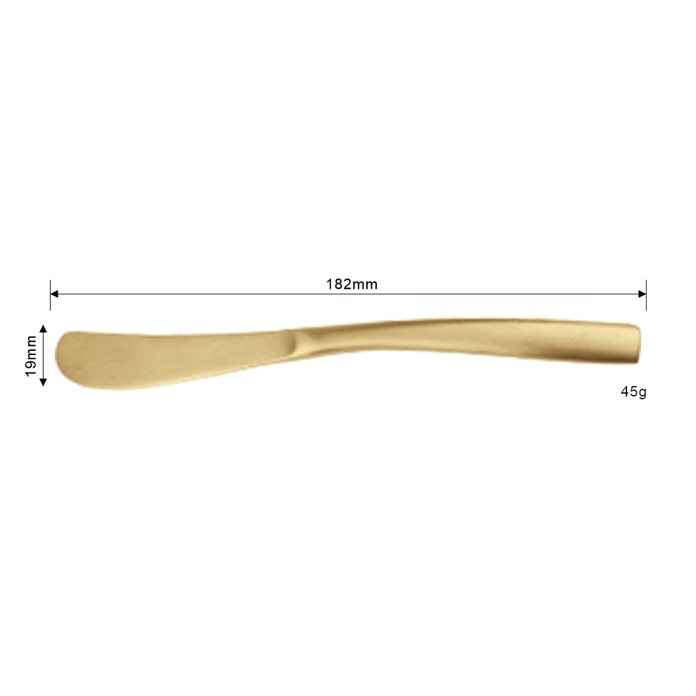 Cuchillo para mantequilla en oro mate.