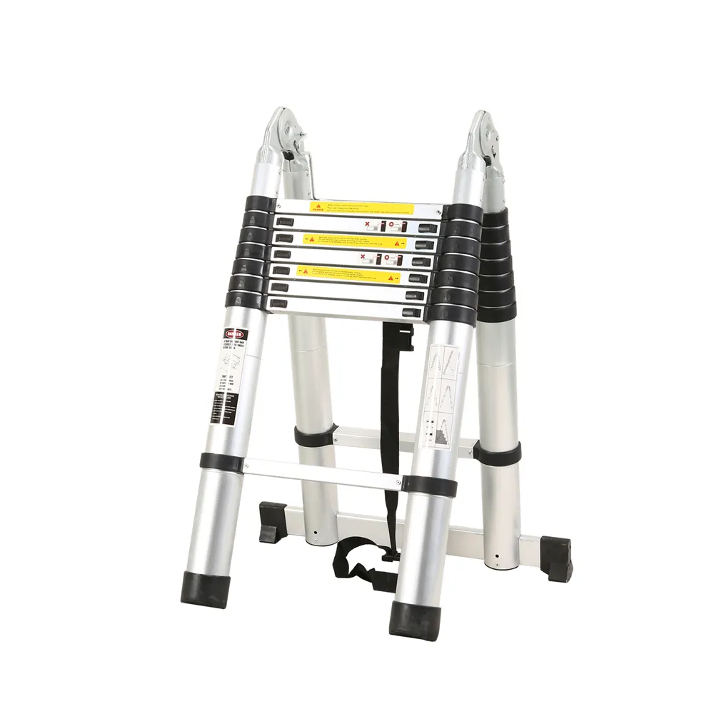 Top Quality 3.8M Aluminum Telescopic Ladder 330 Lbs Multi-purpose Folding Home Ladder