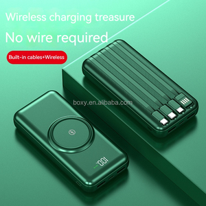 Large Capacity Wireless Charging Portable Charger LED Light Display Wireless Powerbank In-built Cables 30000mah Power Bank - Product Image 3