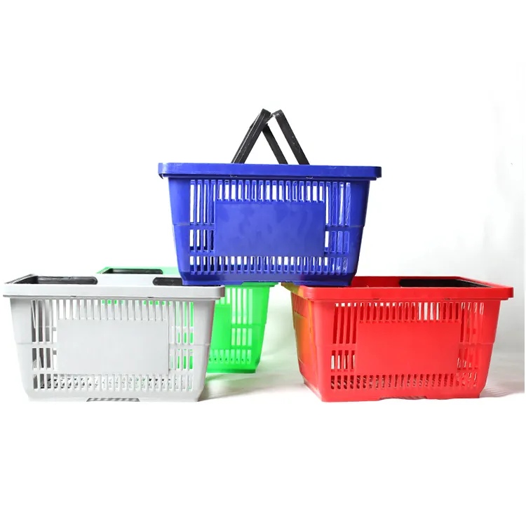 ChaoYu moins cher vente chaude paniers en plastique supermarché panier 28L plastique main panier à provisions