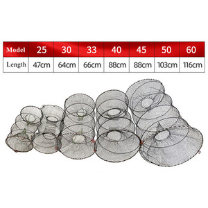 Topline Foldable Fishing <strong>Net</strong> 1*1cm Large Mesh Crab Cage Spring <strong>Round</strong> Telescopic 6 Strands with Knotted <strong>Net</strong> - Product Image 2