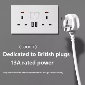 Europe Foreign Trade 86 Concealed Ultra Thin Matte <strong>Switch</strong> Panel 16A <strong>Multi</strong> <strong>Functional</strong> British German Standard USB Network <strong>Socket</strong> - Product Image 6