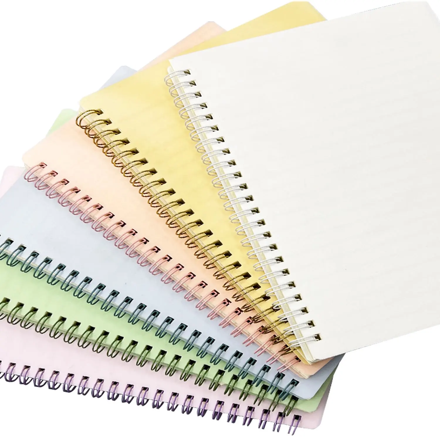 Cuaderno en espiral, tapa dura de plástico grueso A5 8mm rayado 80 hojas-160 páginas diarios para estudio y notas