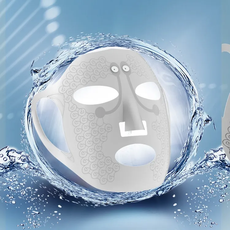 Mascarilla eléctrica de silicona con vibración para estiramiento facial, máscara de masaje facial de belleza