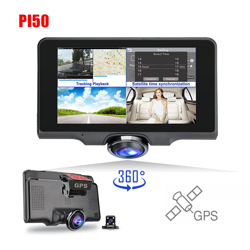 DIY 2010 Новые 360 градусов сенсорный экран FHD1080P панорамный Автомобильные видеорегистраторы, камеры с GPS слежения, быстрая камера, две записи
