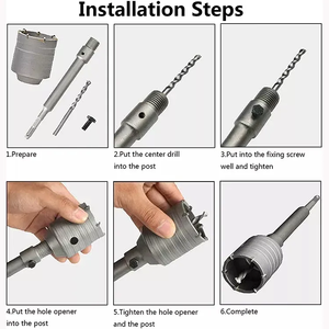 TCT Tungsten Carbide <strong>Core</strong> Drill Bit Set 5mm 6mm 8mm Steel Hole Saw <strong>Cutter</strong> for Brick <strong>Concrete</strong> Cement Stone Wall