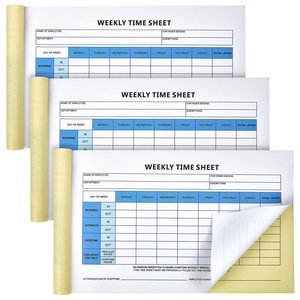 Hoja de tiempo duplicada personalizada 8,7x5,5 pulgadas 2 partes empleados diarios hoja de Tiempo semanal Orden de trabajo 210x140mm Formulario de planificador - Product Image 1